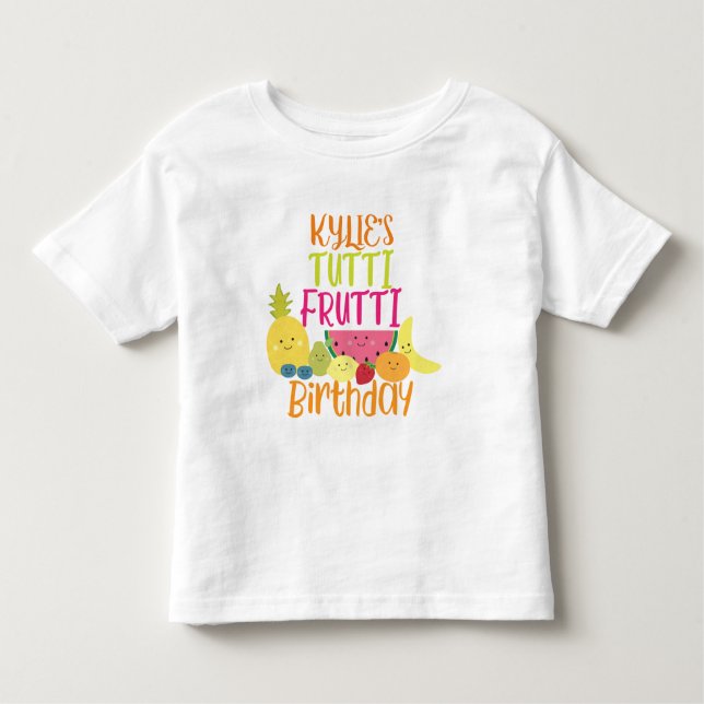 Camiseta Infantil Tutti Frutti - Festa de Brithday (Frente)