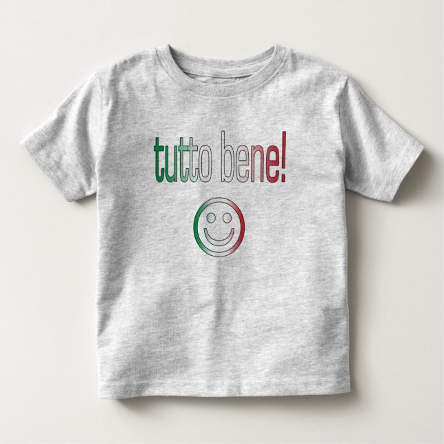 Camiseta Infantil Tutto Bene! Cores da bandeira de Italia (Frente)