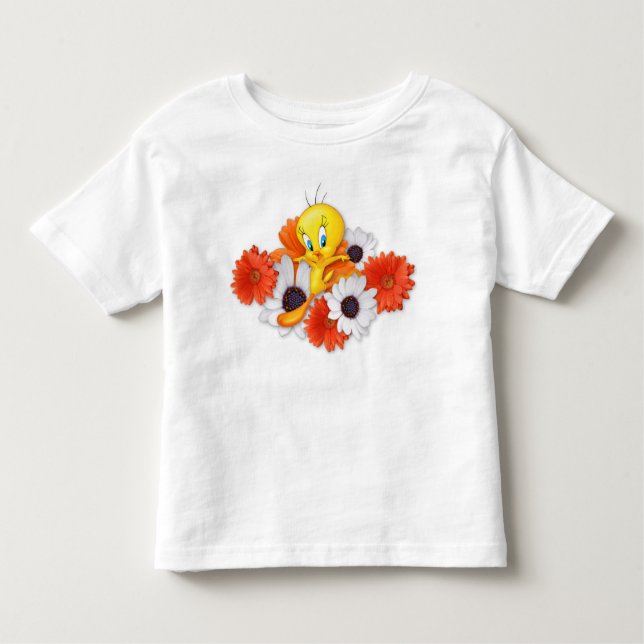 Camiseta Infantil TWEETY™ Com Margaridas (Frente)