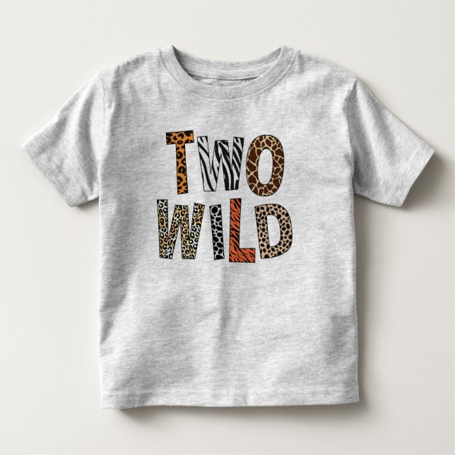 Camiseta Infantil Two Wild 2nd Birthday Two Years Old Animal Print (Frente)