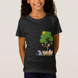 Camiseta Infantil U de Animais Fofos da Savana & S