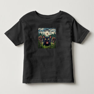 Camiseta Infantil UFO engraçado de Bigfoot gato selfie crianças home