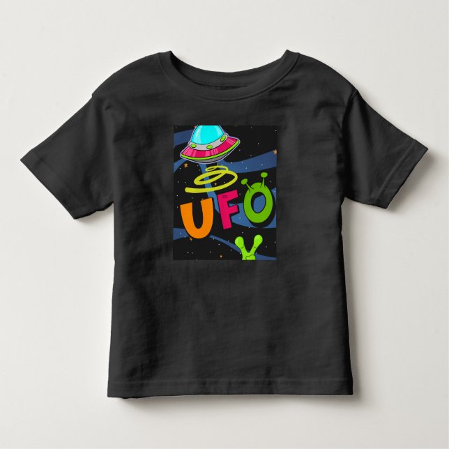 Camiseta Infantil ufo no espaço diga oi (Frente)