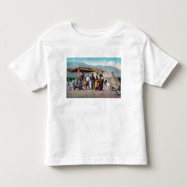 Camiseta Infantil Um acampamento indiano de Piute com NativesNevada (Frente)