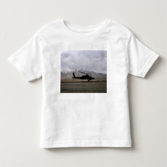 Camiseta Infantil Um AH-64A decolando (Frente)