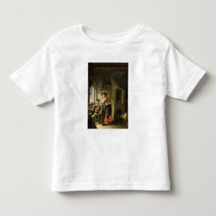Camiseta Infantil Um alquimista e seu assistente em sua oficina