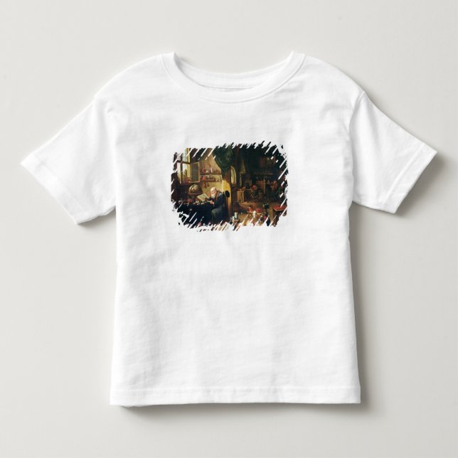 Camiseta Infantil Um alquimista em sua oficina (Frente)
