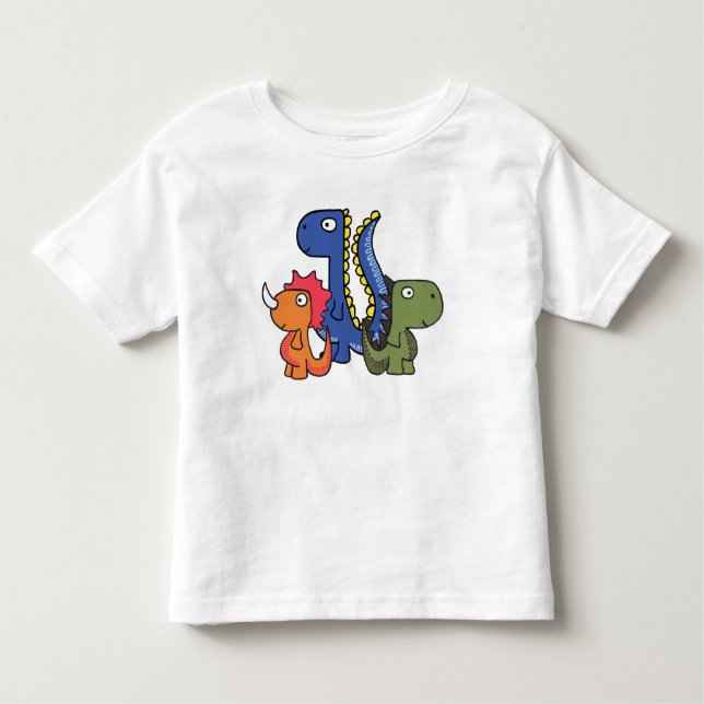 Camiseta Infantil Um amigo lunático do dinossauro, bonito e adorável (Frente)