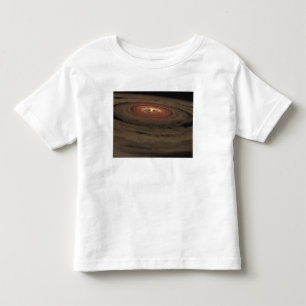 Camiseta Infantil Um anão marrom cercado por um disco de roda