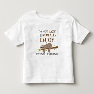 Camiseta Infantil Um animal preguiçoso que não gosta de fazer nada