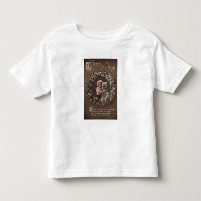 Camiseta Infantil Um aperto feliz dos miúdos de ChristmasLittle (Frente)