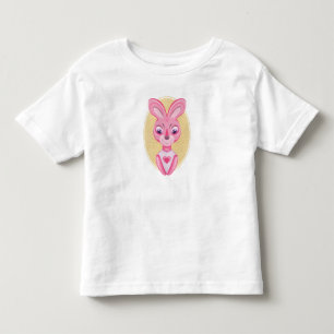 Camiseta Infantil Um belo desenho animado de menina coelhinha