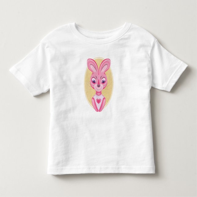 Camiseta Infantil Um belo desenho animado de menina coelhinha (Frente)
