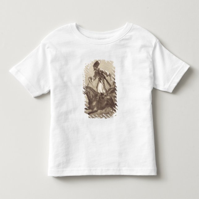 Camiseta Infantil Um cavaleiro do Cossack (Frente)