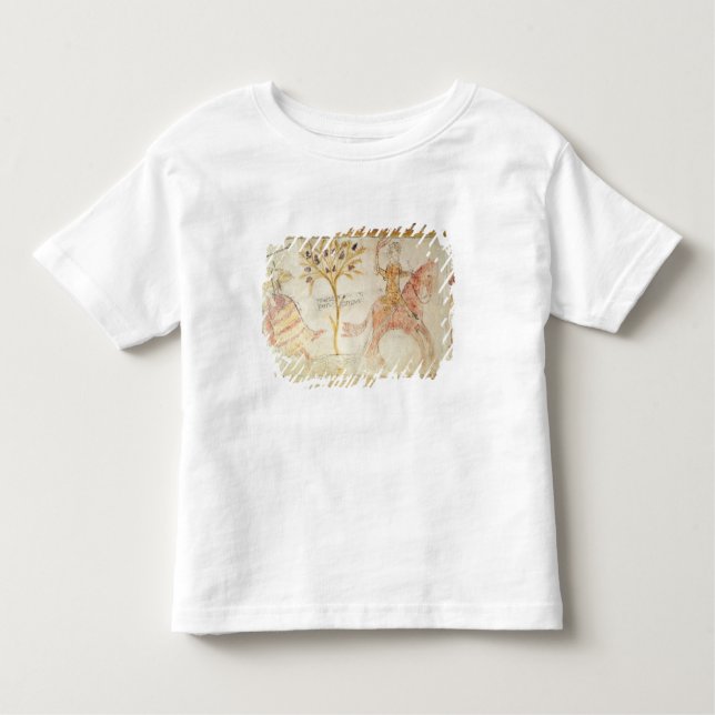 Camiseta Infantil Um cavaleiro que leva uma tocha flamejante (Frente)