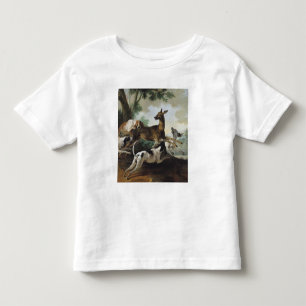 Camiseta Infantil Um cervo perseguido por cães, 1725