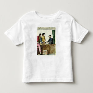 Camiseta Infantil Um comerciante judaico com dois clientes