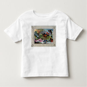 Camiseta Infantil Um cumprimento do Natal, cartão do Victorian