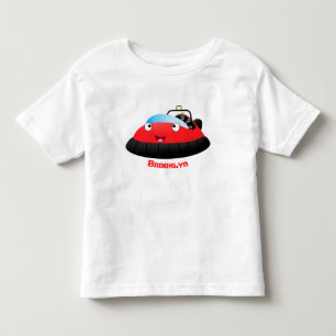 Camiseta Infantil Um desenho animado de hovercraft, vermelho e bonit