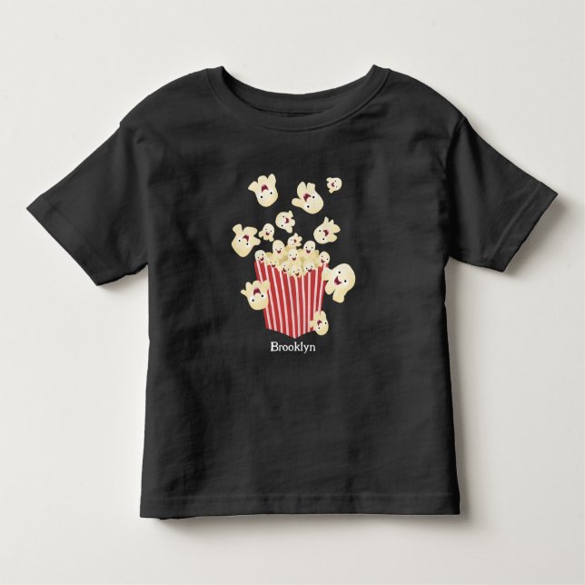 Camiseta Infantil Um desenho animado de pipoca (Frente)