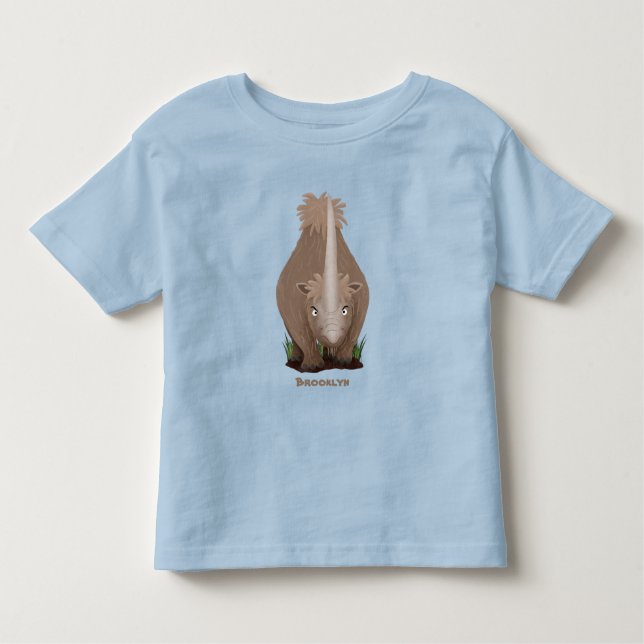 Camiseta Infantil Um desenho animado de Rinoceronte elasmotherium (Frente)
