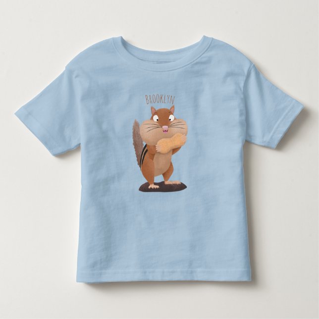 Camiseta Infantil Um desenho animado e engraçado (Frente)