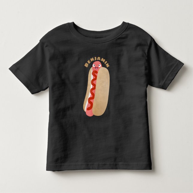 Camiseta Infantil Um desenho animado e engraçado de Weiner (Frente)