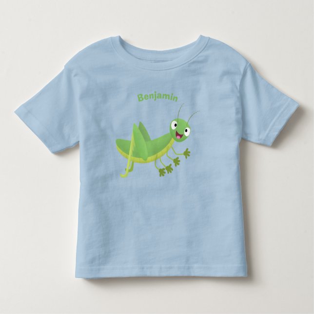 Camiseta Infantil Um desenho animado verde-giro (Frente)