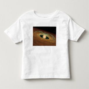 Camiseta Infantil Um disco deformação empoeirado na órbita