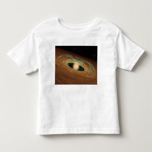 Camiseta Infantil Um disco empoeirado que forma planeta em órbita (Frente)