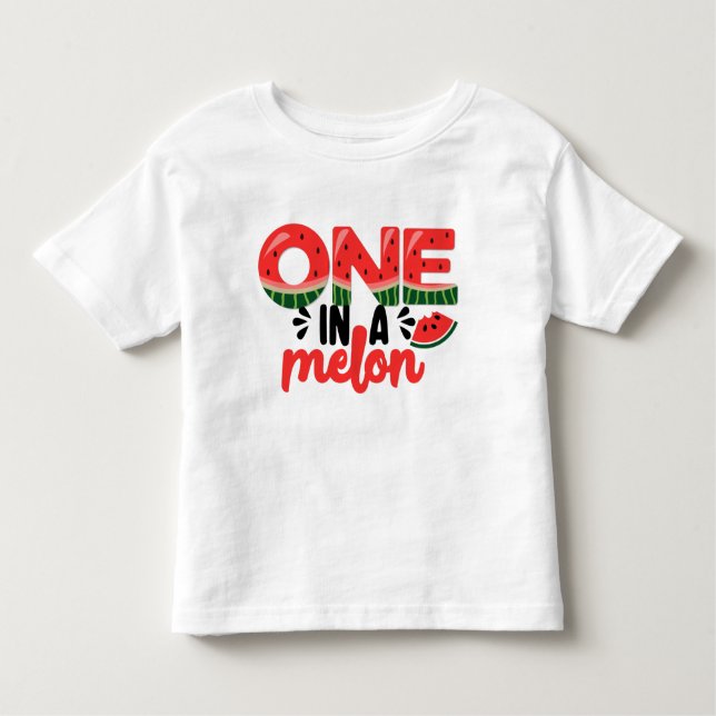 Camiseta Infantil Um em Melon Watermelon Primeiro Aniversário (Frente)