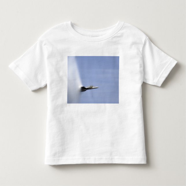 Camiseta Infantil Um F/A-18E Super Hornet alcança a velocidade de ta (Frente)