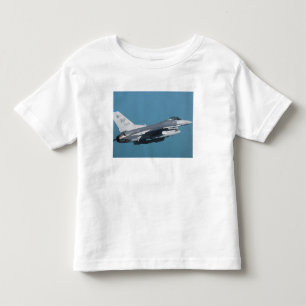 Camiseta Infantil Um falcão F-16 de combate em vôo