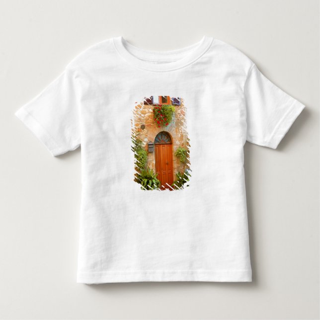Camiseta Infantil Um gato procura entrada em casa em Pienza, Itália. (Frente)