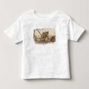Camiseta Infantil Um guindaste do vapor na operação durante a