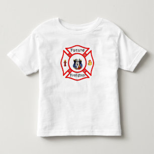 Camiseta Infantil Um maltês vermelho do sapador-bombeiro futuro