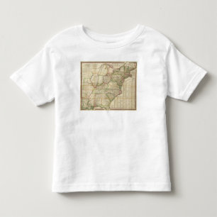Camiseta Infantil Um mapa das estradas, dos canais e do barco do