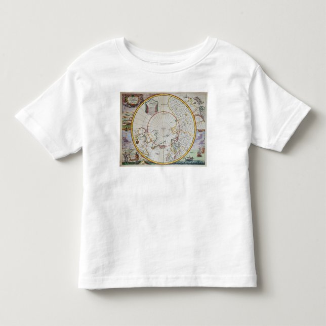 Camiseta Infantil Um mapa do Pólo Norte (Frente)
