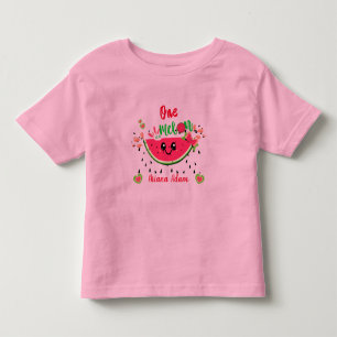Camiseta Infantil Um Melão de Melancia Aniversário de 1 Ano Menina 