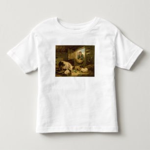 Camiseta Infantil Um menino olhando em uma estória de porco, 1794 (ó