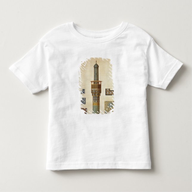 Camiseta Infantil Um minarete e uns detalhes cerâmicos da mesquita (Frente)