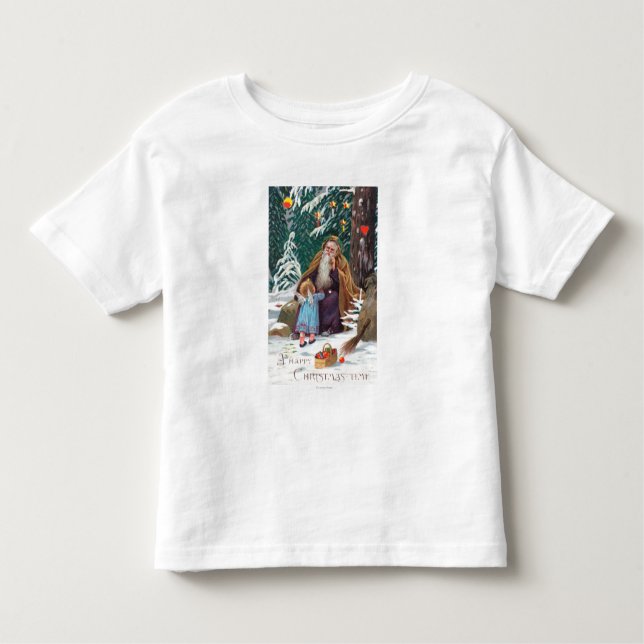Camiseta Infantil Um Natal do pai do tempo do Natal feliz com (Frente)