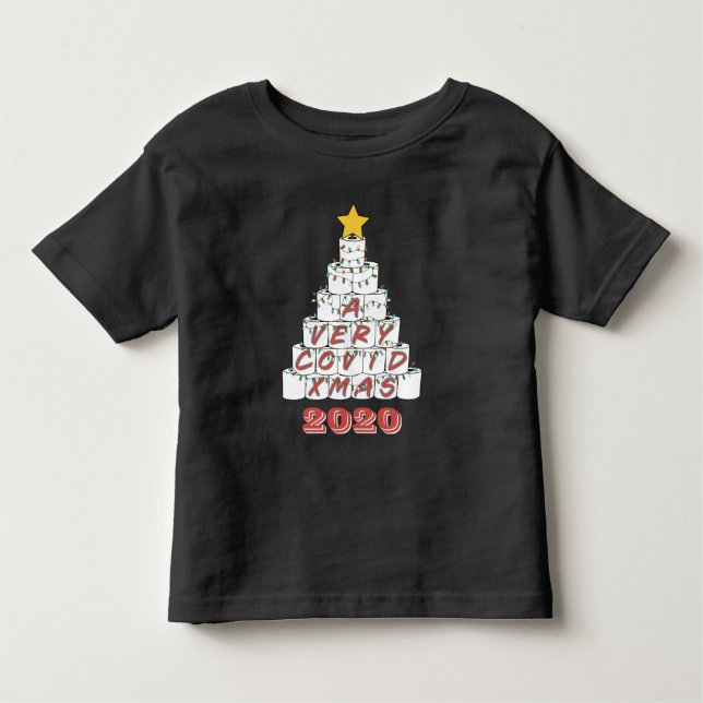 Camiseta Infantil Um Natal Muito COVID Engraçado 2020 Árvore de Pape (Frente)