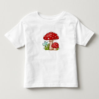 Camiseta Infantil Um padrão mágico de cogumelo