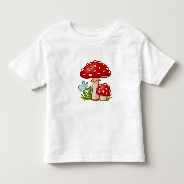 Camiseta Infantil Um padrão mágico de cogumelo (Frente)