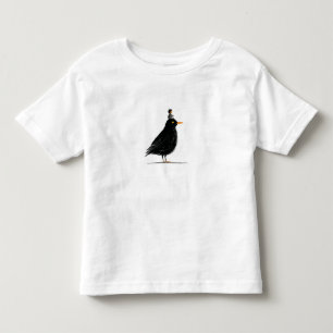 Camiseta Infantil Um Pequeno Cavaleiro em um Pássaro Preto   Camiset