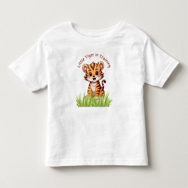 Camiseta Infantil Um pequeno tigre em treinamento (Frente)