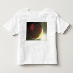Camiseta Infantil Um planeta como Júpiter nublado que orbita