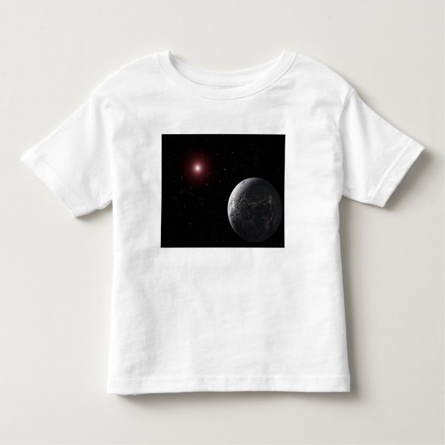 Camiseta Infantil Um planeta gelado/rochoso orbitando uma estrela es (Frente)