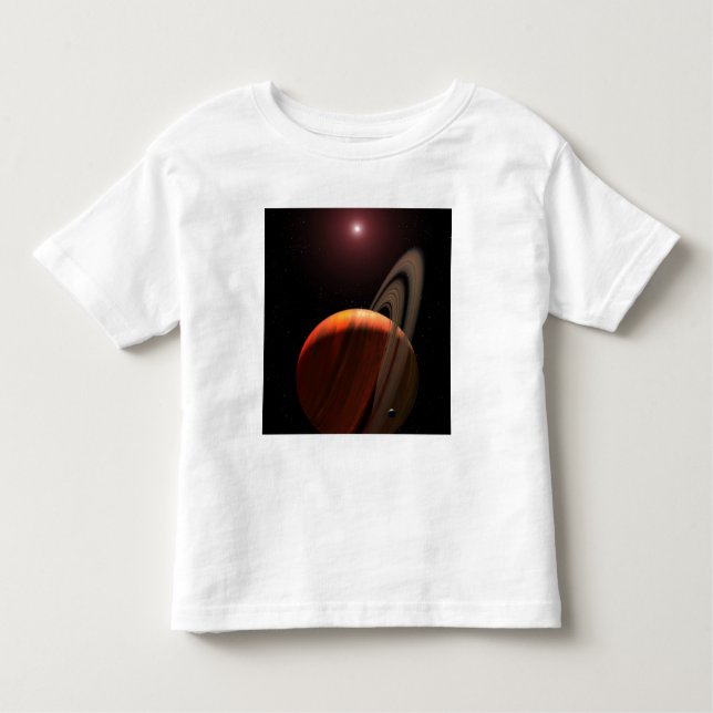 Camiseta Infantil Um planeta gigante a gás orbitando uma anã vermelh (Frente)